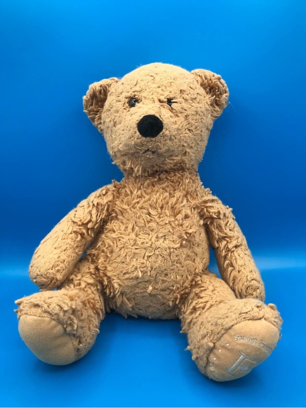 Vintage Russ Berrie Sucre d'Orge Teddy Bear - Tan Shaggy Plush 16"